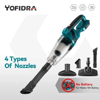 Electric Handheld Cordless Vacuum Cleaner – Wireless High-Power Portable Cleaner for Home & Car, Compatible with Makita Battery Pin