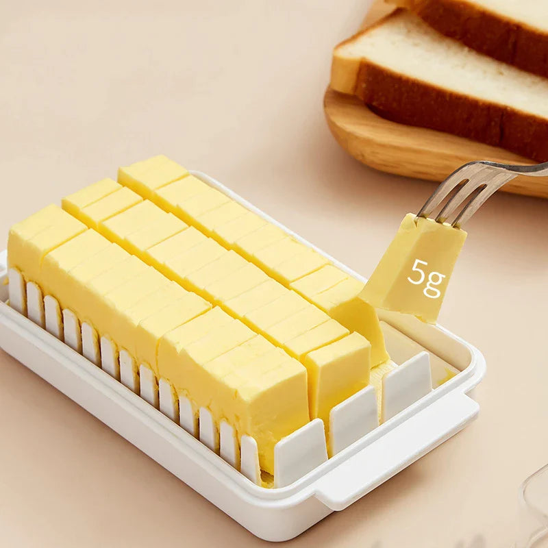 Solid Butter Box & Cheese Board Server: Handy Transparent Plastic Storage Container for Cheese - Crisper Keeper Case with Cutting Function