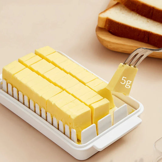 Solid Butter Box & Cheese Board Server: Handy Transparent Plastic Storage Container for Cheese - Crisper Keeper Case with Cutting Function