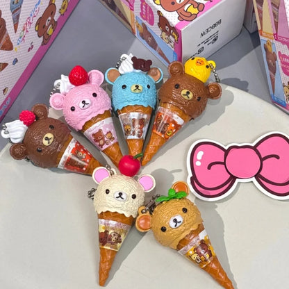 Kawaii Ice Cream Bear Figure - Capsule Blind Box Bead Chain Bag Pendant & Birthday Gift Toy