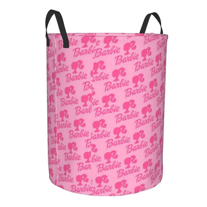 Custom Barbie Logo Laundry Basket – Collapsible Large Capacity Clothes Storage Bin, Disney Baby Hamper