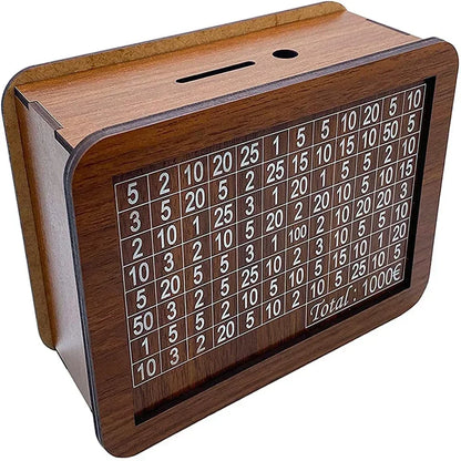 Handmade Natural Wooden Piggy Bank – Decorative Money Box with Savings Counter for Kids & Adults