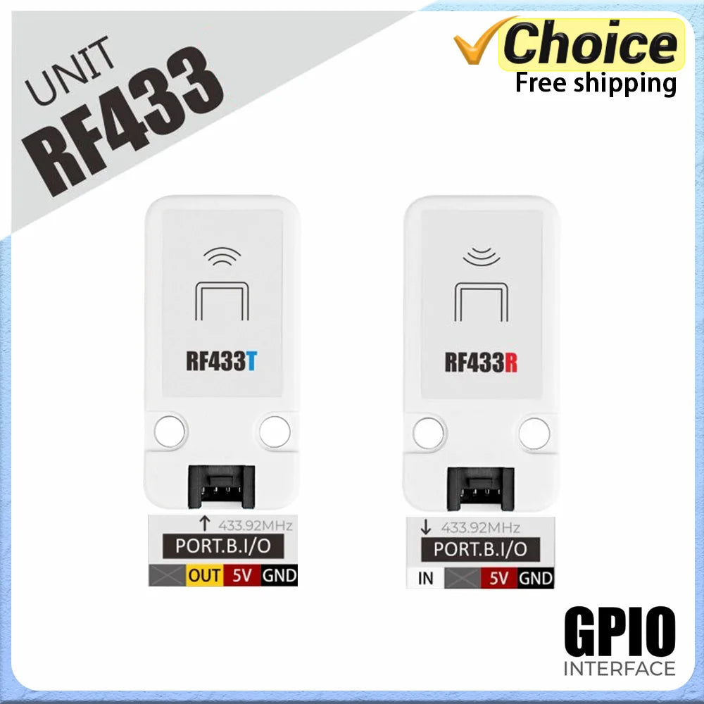 M5Stack RF433T/R 433.92MHz Wireless RF Transmitter & Receiver Module — IoT Remote Control & Automation