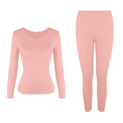 Women's Thermal Underwear Set - Fleece-Lined Long Johns Base Layer Top and Bottom, 2 Piece Set
