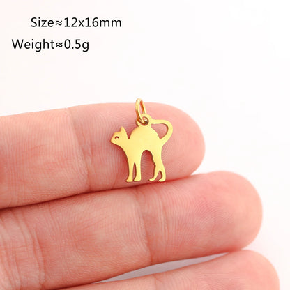 5PCS Animal Claw Charms Set – Stainless Steel Cat, Elephant, Hummingbird & Yoga DIY Pendants for Necklaces & Earrings