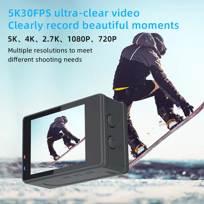 4K 5K Action Bicycle Camera with Electronic Stabilizer – WiFi Sport Helmet Video Recorder Compatible with GoPro