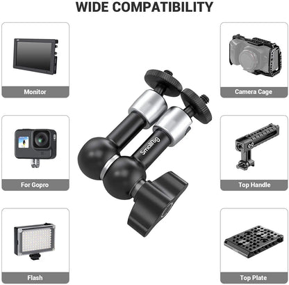 SmallRig 5.5” Articulating Magic Arm – Aluminum 1/4” to 1/4” Universal Mount for EVF, Microphone & Camera Rig Accessories (Model 2065)