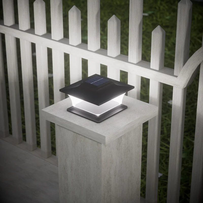 Solar Post Light - Auto On/Off LED Outdoor Landscape Light for Garden, Fence & Patio Posts