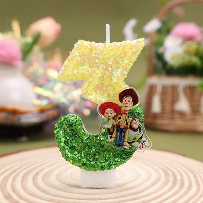 Toy Story Cartoon Number Candles 0-9 - Cute Kids Birthday Cake & Party Decoration Supplies