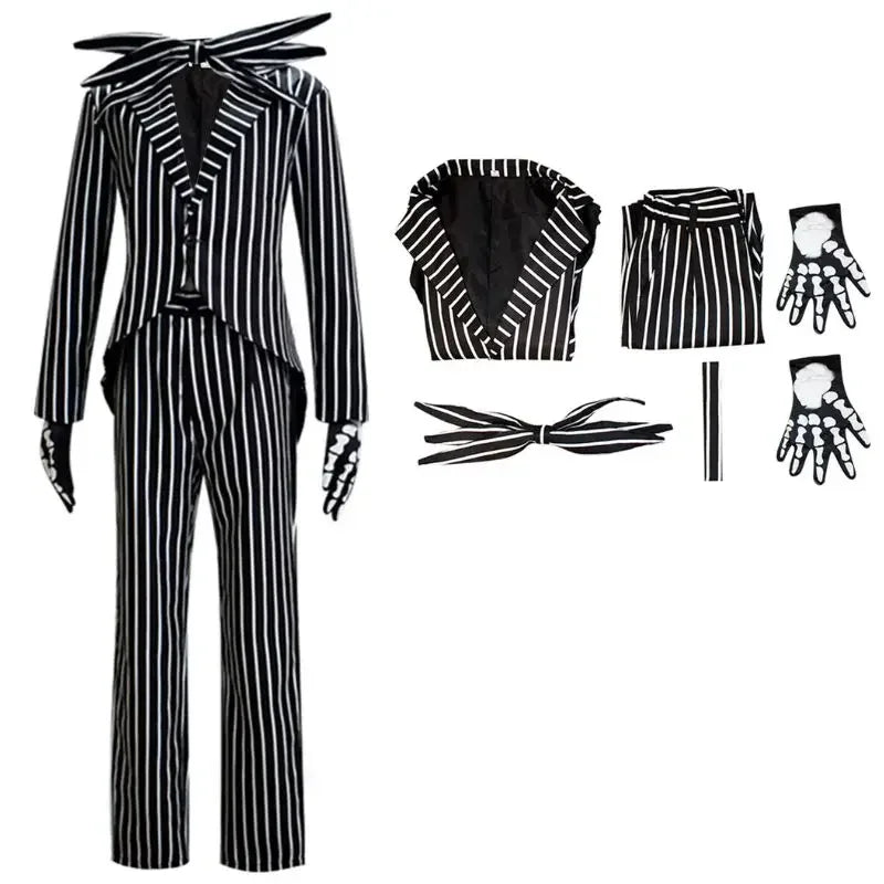 Jack Skellington Cosplay Costume - Men’s Halloween Jacket & Pants Party Outfit