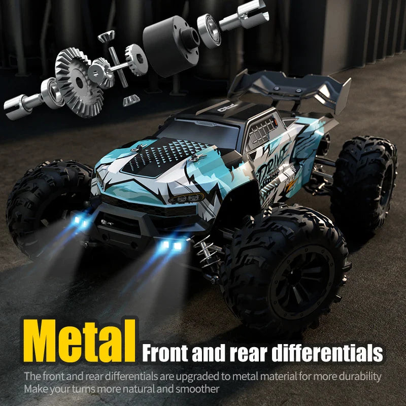 ZWN 1:16 4WD RC Monster Truck – 70KM/H High-Speed Drift Remote Control Car with LED for Kids, vs Wltoys 144001