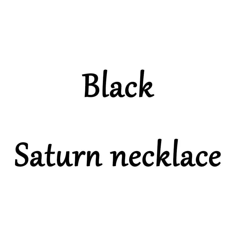 Anime Saturn Pendant Necklace – Sparkling Rock & Roll Star Jewelry for Men & Women Y2K Christmas Gift