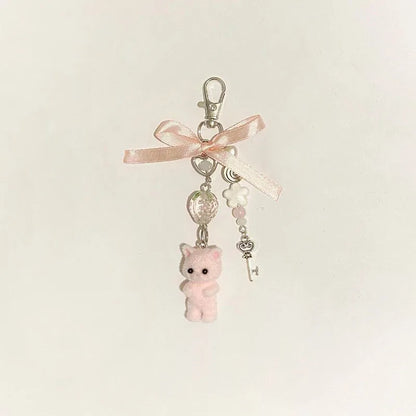 Handmade Furry Cat Keychains – Matching Kitten Y2K Women’s Fashion Accessories