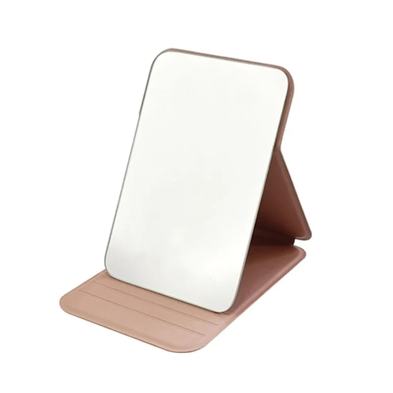 Mini Folding Makeup Mirror – Portable Pocket Mirror with Handle, Single-Sided for Women