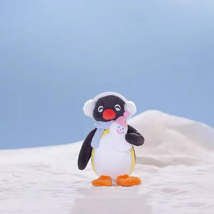 New Genuine Pingu Plush Doll – Winter-Themed Penguin Family Bag Hanging Decoration, Cute Plush Toy & Customized Gift