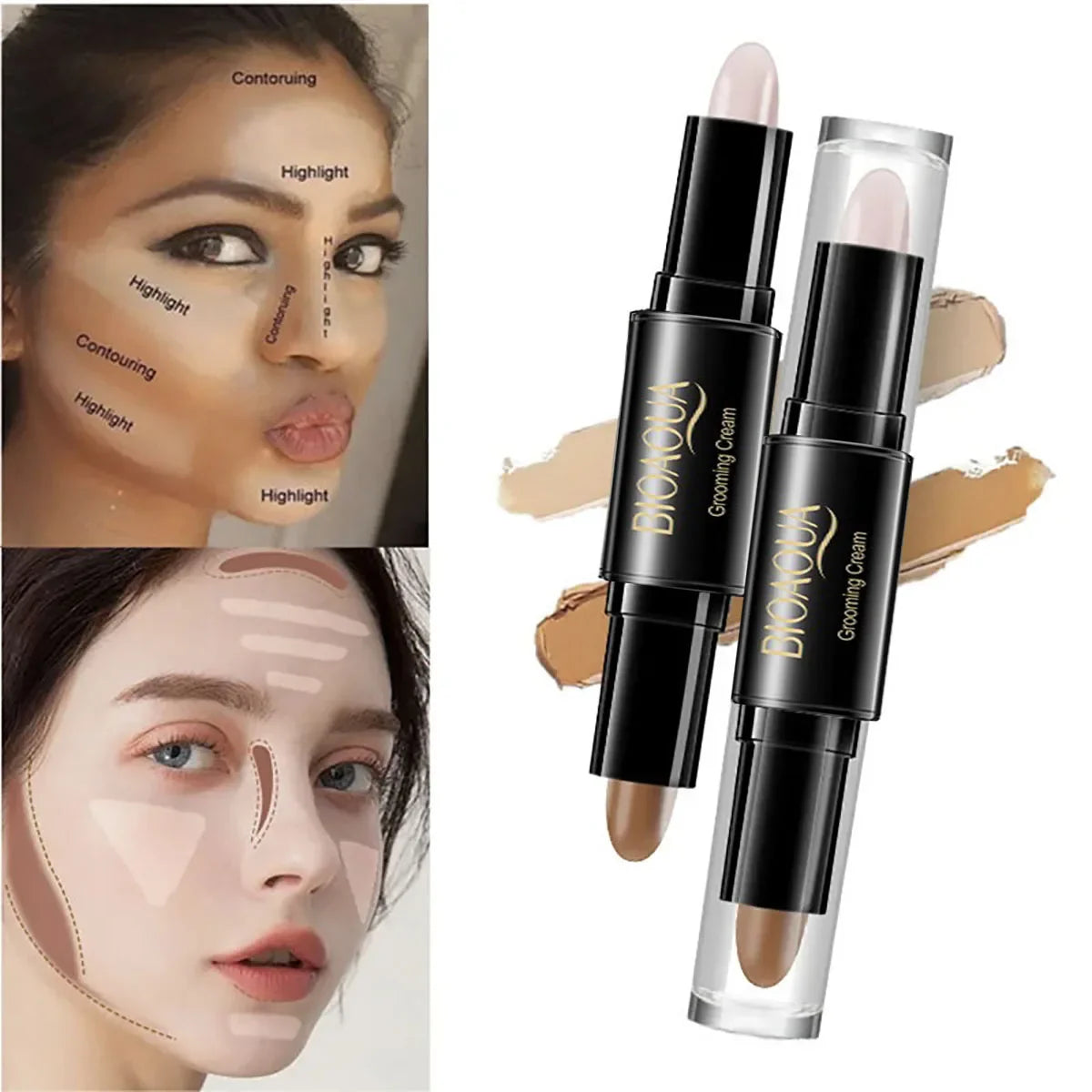 Professional Makeup Base Foundation Cream – Full-Coverage Concealer & Contouring Bronzer for Women
