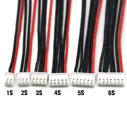 10pcs Lipo Battery Balance Charger Cables – 1S to 8S, IMAX B6 Connector, 30/20/15/10cm Single Head Wire