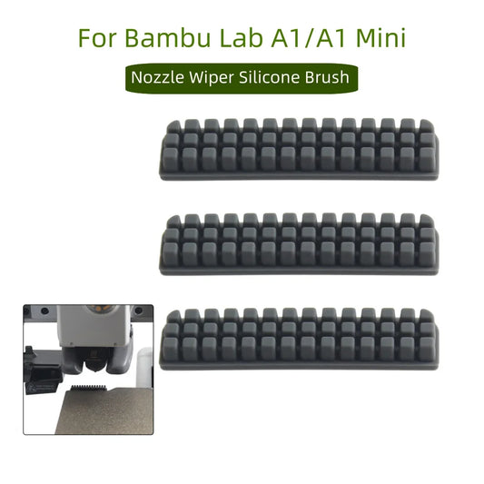 Nozzle Brush for Bambu Lab A1 – Silicone Wiper Brush & Hotbed Scrubber Cleaning Tool for 3D Printer Accessories