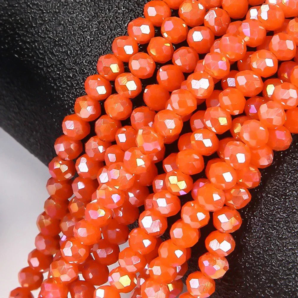4mm/6mm/8mm Round Crystal Glass Beads – Faceted Spacer Loose Beads for DIY Jewelry Making & Needlework Craft Accessories