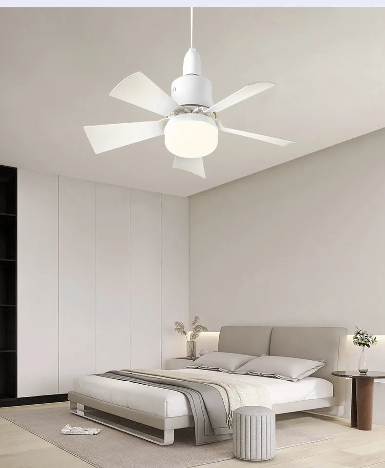 30W E27 Ceiling Fan Light with Remote - LED Dimming Function, Intelligent Silent Fan for Bedroom & Living Room