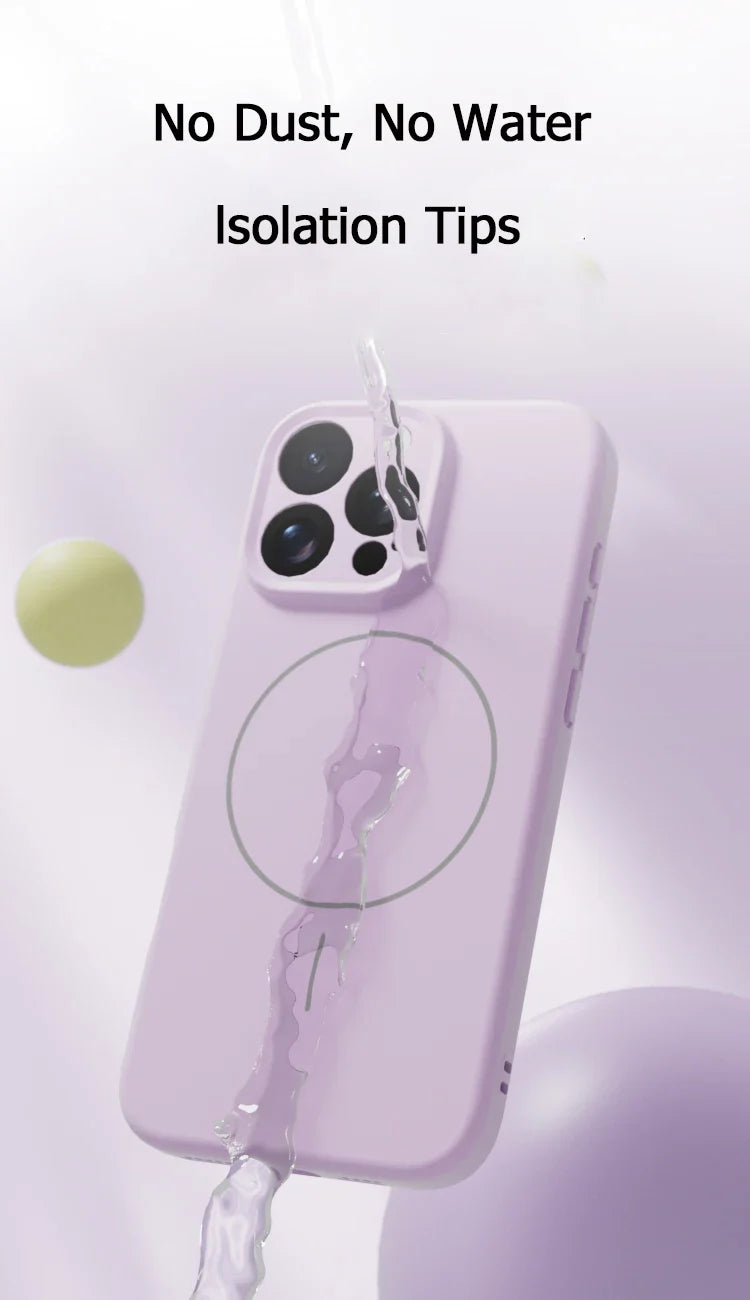 Original Liquid Soft Silicone MagSafe Case — Magnetic Wireless Charging Cover for iPhone 11–16 Pro/Max/Plus