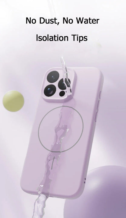 Original Liquid Soft Silicone MagSafe Case — Magnetic Wireless Charging Cover for iPhone 11–16 Pro/Max/Plus