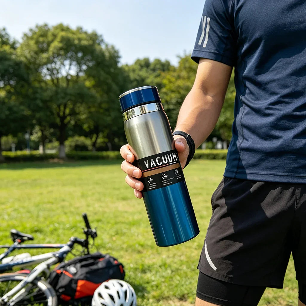 1000ml Stainless Steel Thermal Bottle – Double Wall Vacuum Insulated Leakproof Thermos for Coffee & Tea, Office Travel Flask