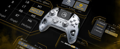 Interactive Wireless Gaming Controller with RGB Light & Hall Effect Stick – Switch/PC/iOS/Android, 1800mAh with Charging Dock