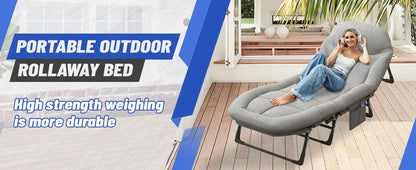 American Folding Bed – Single Sofa Bed & Lounge Chair for Napping & Sunbathing, Ideal for Courtyard