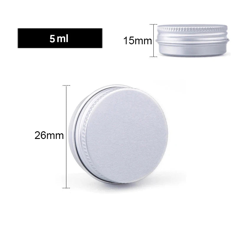 1/5/10pcs Empty Silver Aluminum Tins – 5-250ml Screw Top Round Containers for Candles, Spices & Storage