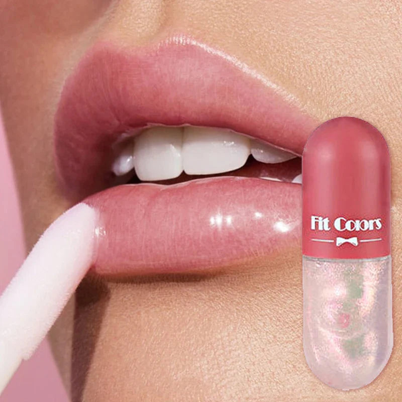 Mini Capsule Liquid Lip Balm – Moisturizing Transparent Color-Changing Plumping Jelly Lip Gloss