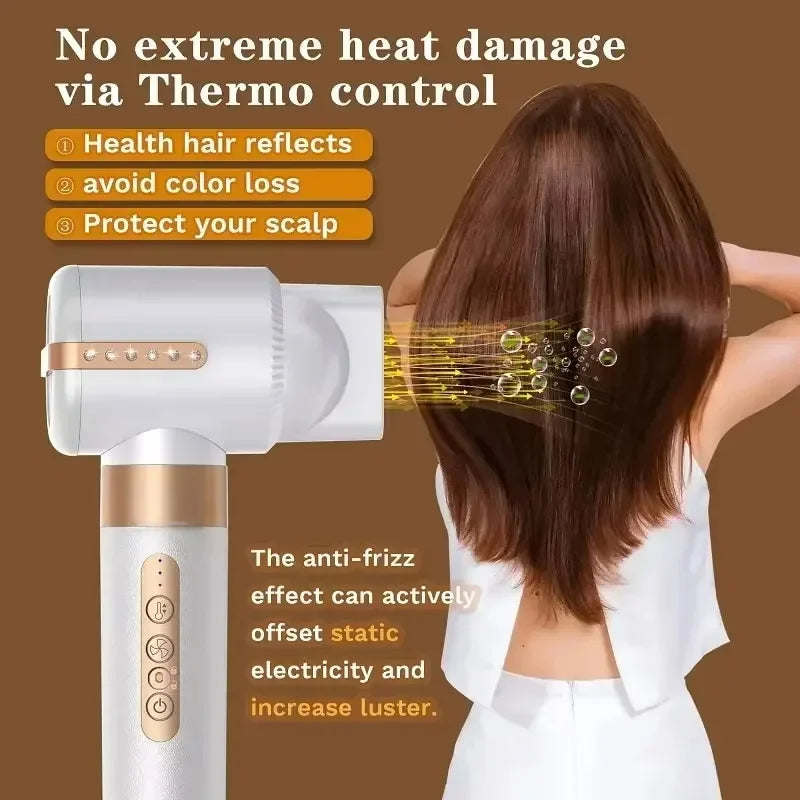 7 in 1 Professional Hair Dryer Set – High-Speed Brushless Motor, Negative Ion Curler, Straightener & Hot Comb