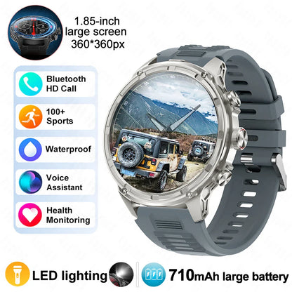 2025 Huawei & Xiaomi GPS Smartwatch for Men — 1.85" Ultra HD AMOLED Screen, 710mAh Battery & Bluetooth Call