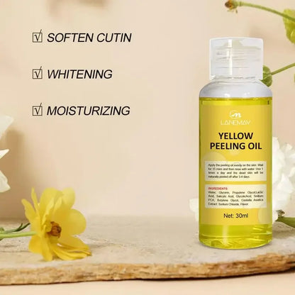 Yellow Peeling Oil – Skin Lightening & Melanin Treatment for Elbows, Knees, Hands, and Even Skin Tone