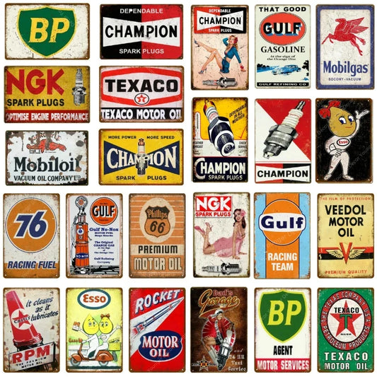 Vintage Gasoline Metal Tin Sign – Retro Garage, Bar & Pub Wall Decor Gas Station Poster Plaque