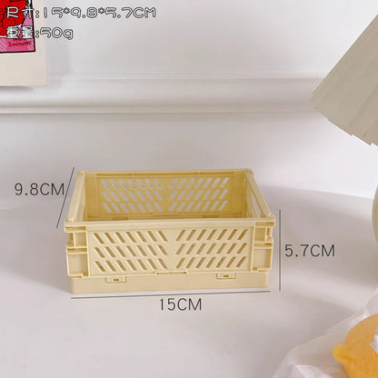 Mini Folding Plastic Storage Box - Collapsible Home and Office Organizer Container (1 PC)