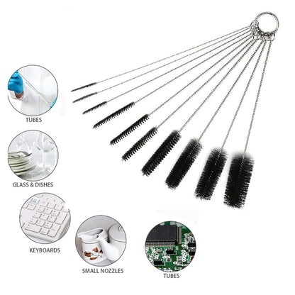 Stainless Steel Cleaning Brushes for Weed Pipe, Glass Hookah, and Smoking Accessories - Available in Sets of 2, 5, or 10 Pieces
