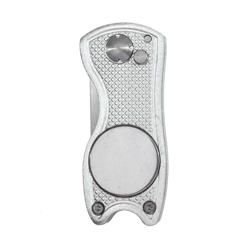 Foldable Golf Divot Repair Tool — Golf Ball Pitch Groove Cleaner & Putting Green Training Aid Accessory