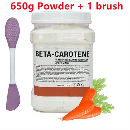 650g Chamomile & Hyaluronic Acid Facial Mask Powder – Moisturizing Rose Jelly Skin Care Mask with Silicone Brush for Elasticity Boost