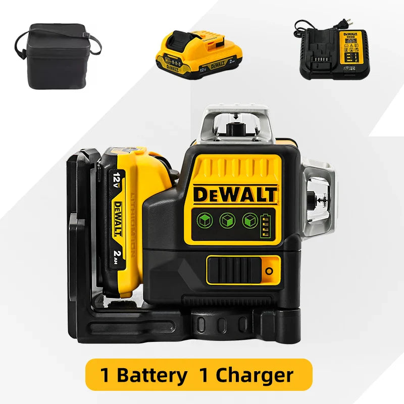 Dewalt DW089LG Laser Level – 12-Line 360° Vertical Laser with 12V Lithium Battery for Outdoor Use