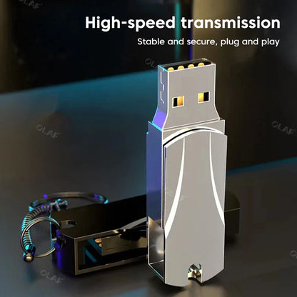 USB 3.0 High-Speed Flash Drive – 256GB/512GB/1TB/2TB Waterproof Memory Stick Pen Drive U Disk Storage Device