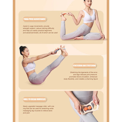 Portable Round Massager Roller – Waist, Abdominal & Leg Clip Tool for Cellulite, Stovepipe & Meridian Massage