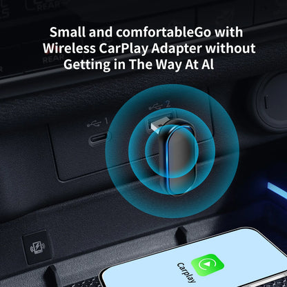2025 360° Rotatable Wireless CarPlay & Android Auto Adapter — Mini Box, Plug & Play with Fast WiFi Connection