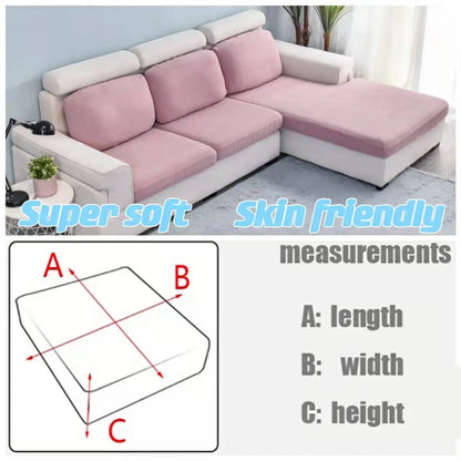 Polar Fleece Sofa Cushion Cover - Elastic Furniture Protector Slipcover for Living Room Sofa Chair Pet Kids Mat 10 Sizes