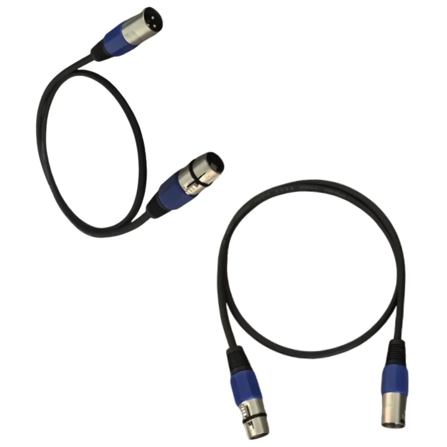 DMX512 3-Pin Stage Lighting Cable - 1M & 2M Signal Cable for LED PAR Lights and DJ Equipment