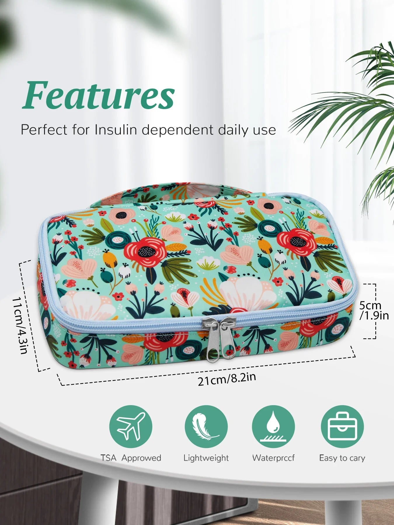 Large Portable Insulin Cooler Bag – Lightweight Durable Travel Cooler for Outdoor Camping and Travel