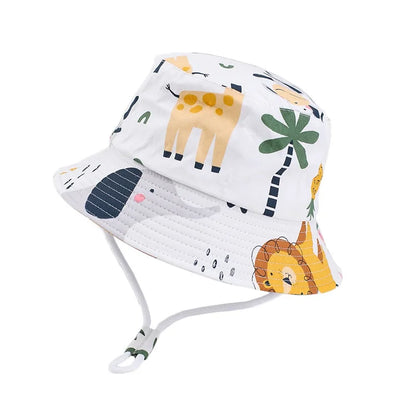 Summer Panama Baby Sun Hat – Cartoon Fisherman Bucket Hat for Kids & Toddlers, UV Protection Outdoor Bonnet for Boys & Girls (Autumn & Summer Wear)