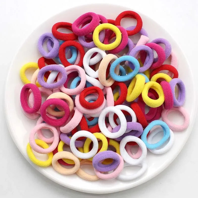 100/200PCS Colorful Nylon Elastic Hair Bands – Small Ponytail Holders for Women & Girls Hair Accessories