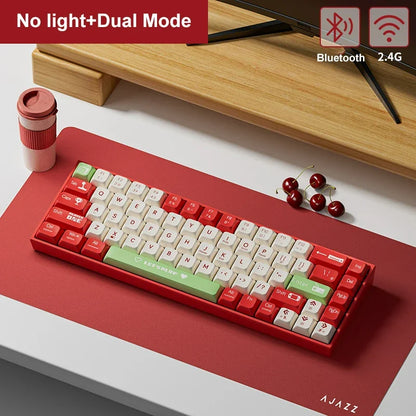 AJAZZ AK680 Mechanical Keyboard – 68 Key Wired/Wireless Bluetooth Gamer Keyboard with Hot-Swap Custom Gasket for PC and Laptop