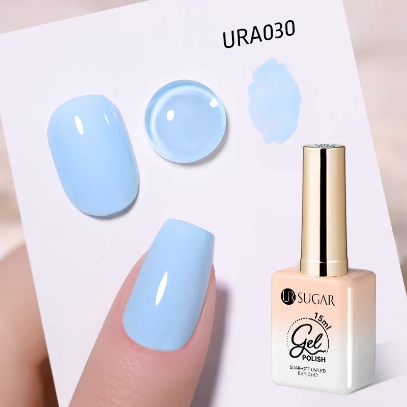 UR SUGAR 15ml Jelly Gel Polish - Milky White Translucent UV Soak Off Nail Art Varnish